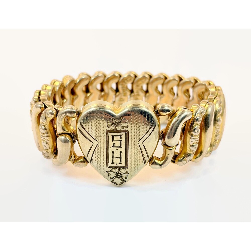 Vintage, Sweetheart Bracelet, Heart, Art Deco, Expansion, American Queen